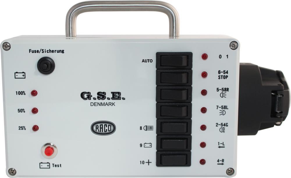 Hengerlystester 12V 13-pol med automatisk lystestfunksjon og innebygd batteri