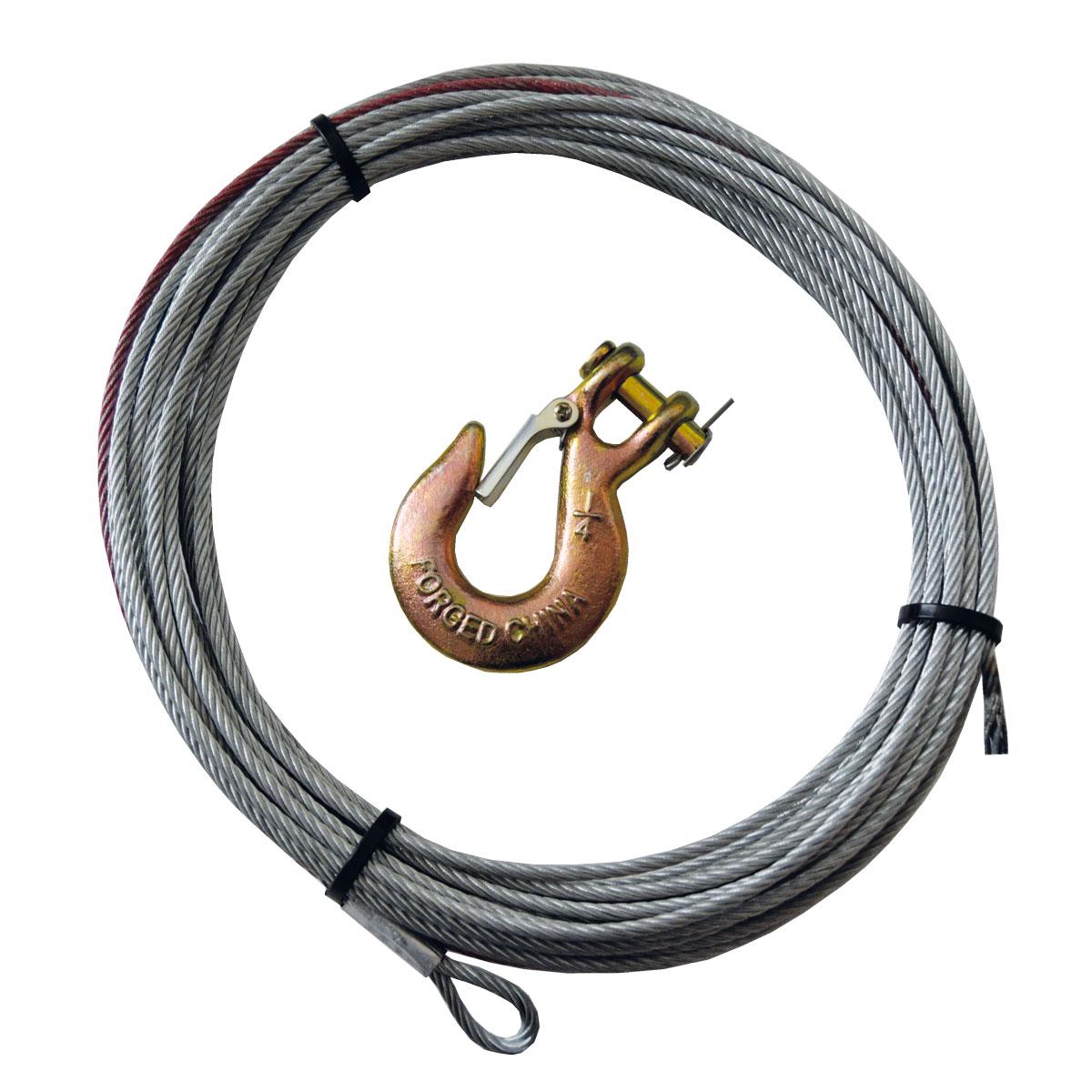 Wire Ø9,2mm x 26,0m Thor Winch T-9500, 4309Kg. med krok