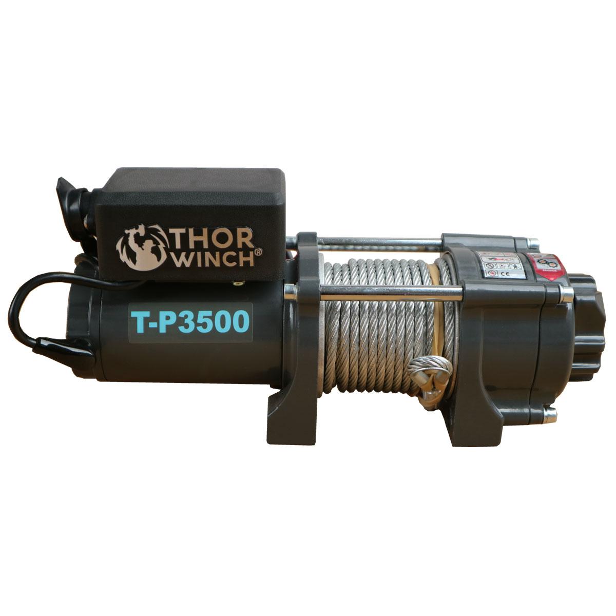 Trekkvinsj 1588Kg 12V Thor Winch T-P3500 med wire: Ø5,4mm x 13m