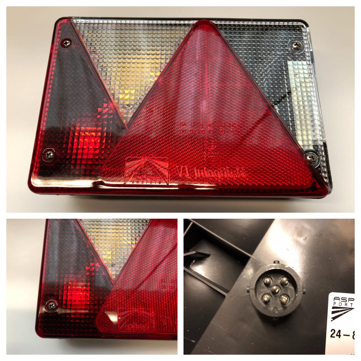 Baklykt Aspöck Multipoint 4 venstre tåkelys 5-pol stikk