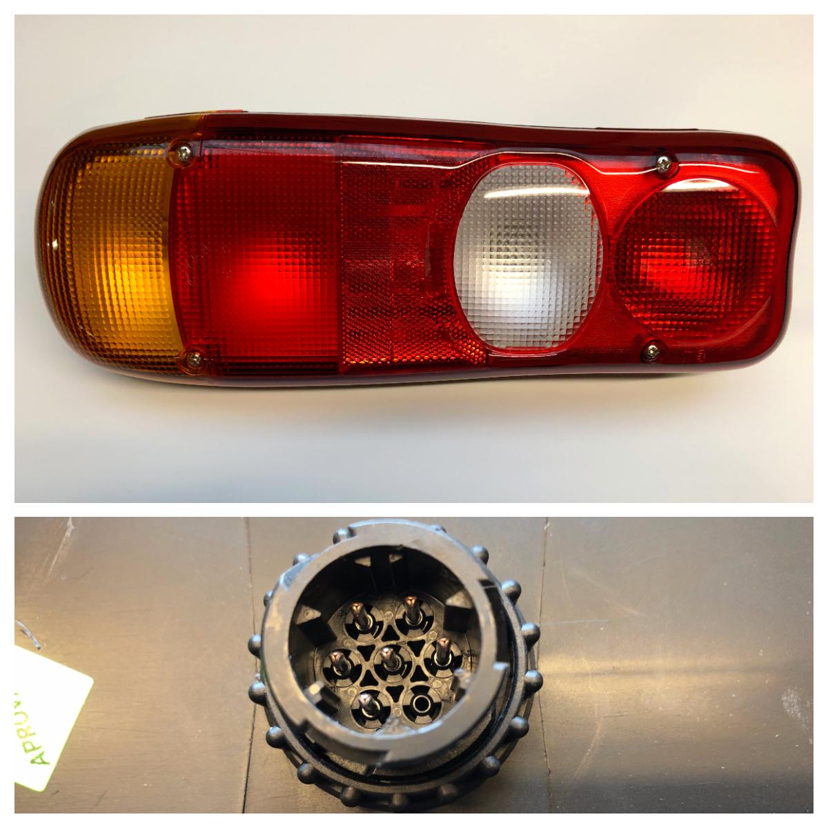 Baklykt Aspöck Eurofab venstre 7-pol AMP stikk