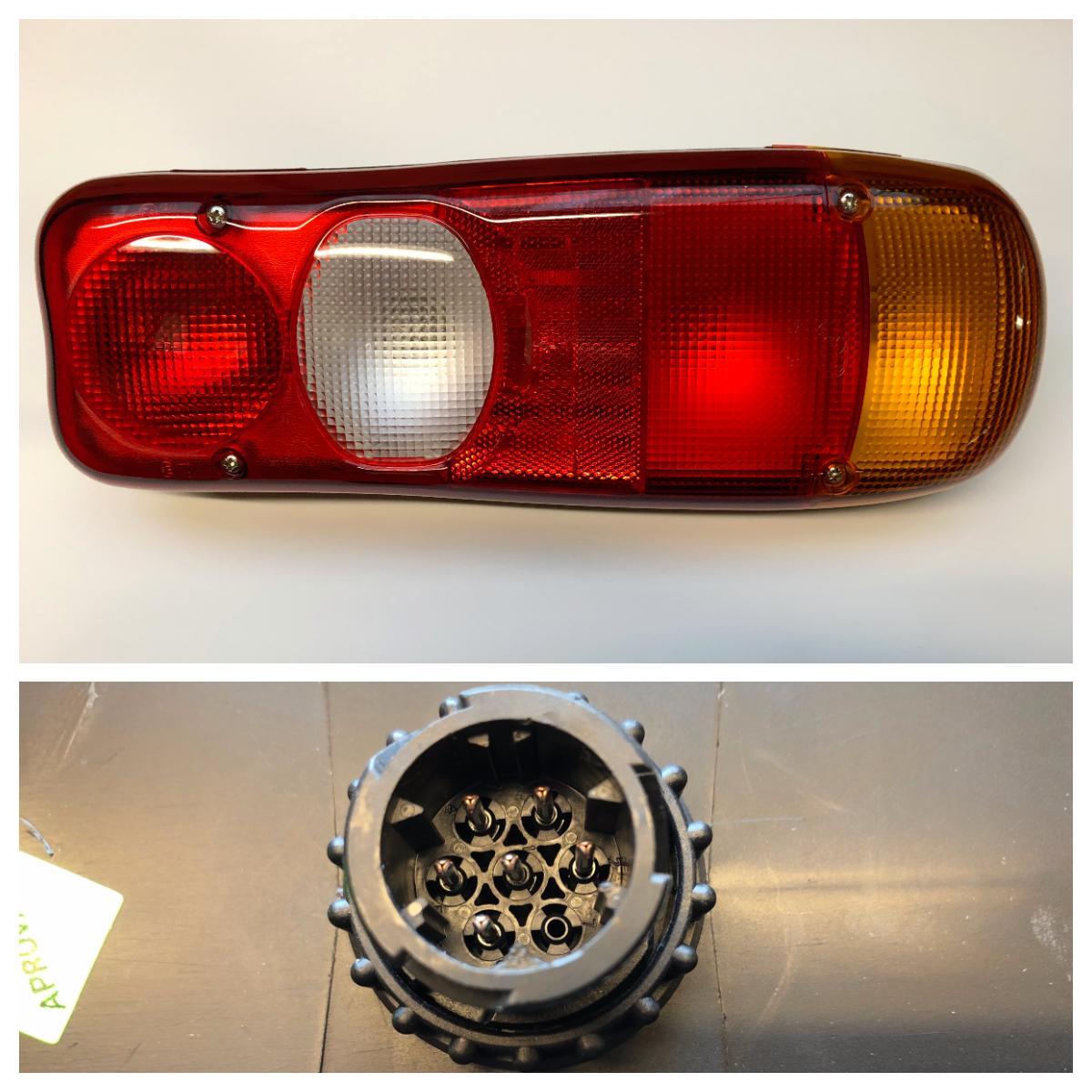 Baklykt Aspöck Eurofab høyre 7-pol AMP stikk