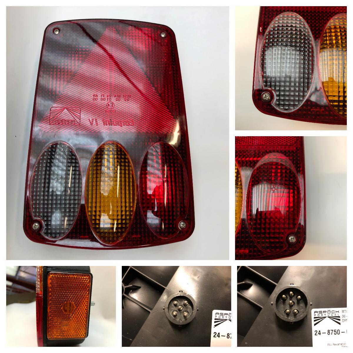 Baklykt Aspöck Earpoint 4 høyre mark. rygge og tåkelys 5/8-pol stikk