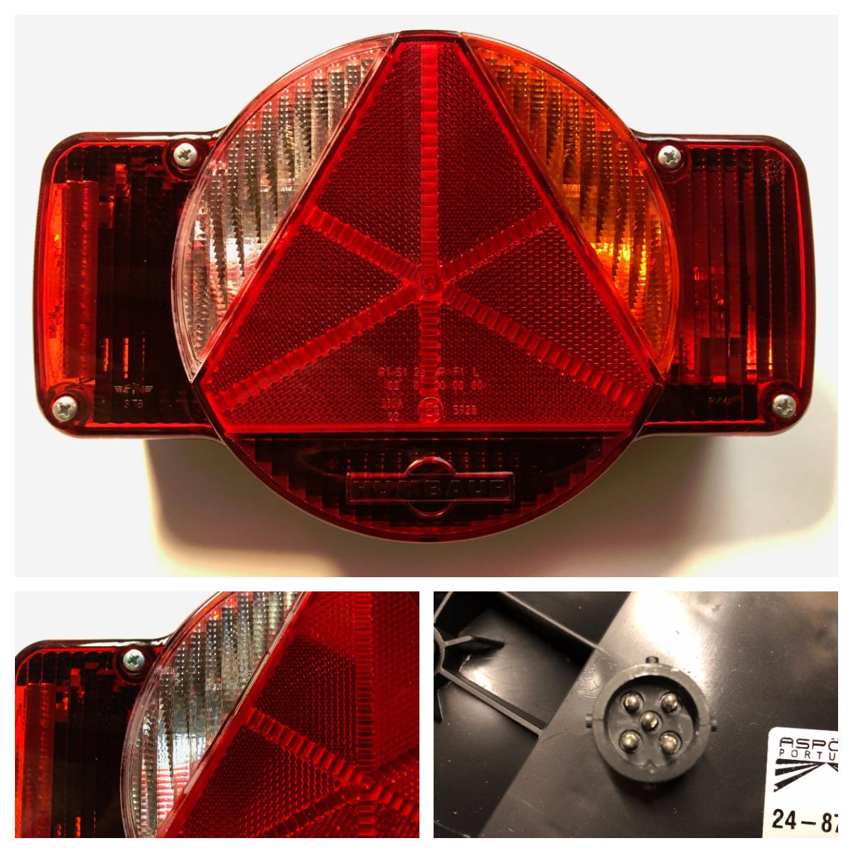 Baklykt Aspöck Humbaur horisontal høyre ryggelys 5-pol stikk