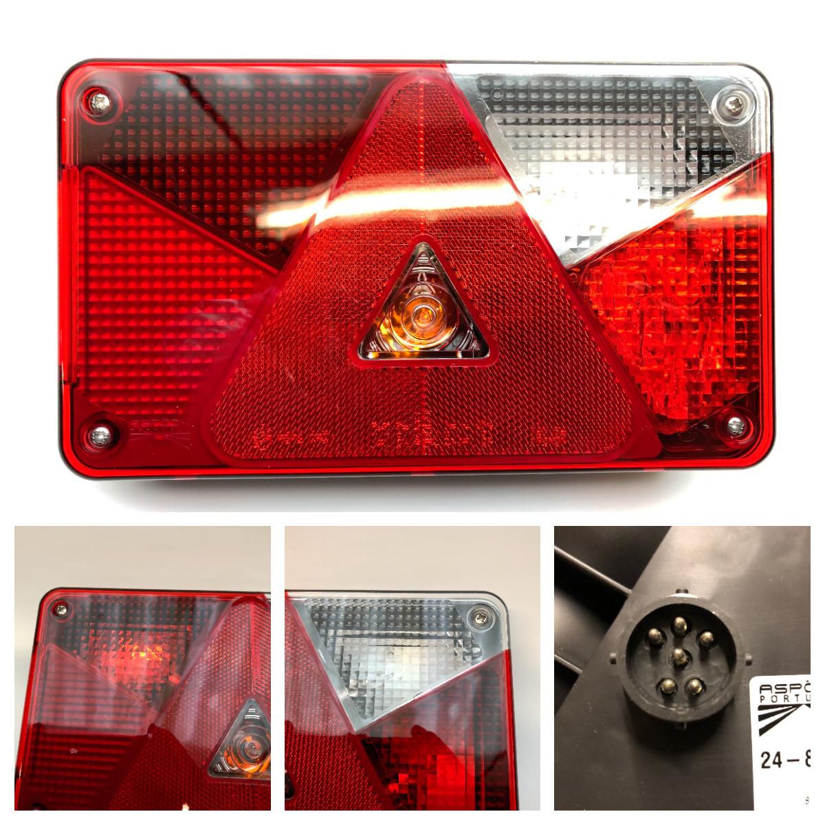 Baklykt Aspöck Multipoint 5 LED høyre tåke og ryggelys 8-pol stikk