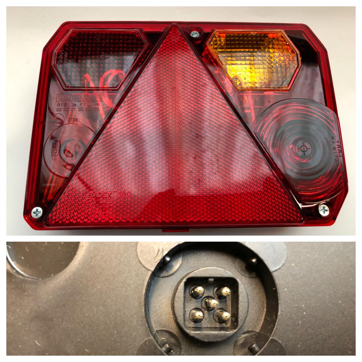 Baklykt Radex 6400/11 høyre 5-pol stikk