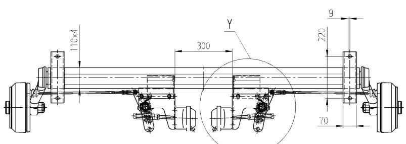 Aksel BL1800-9 1800Kg med trykkluftbremser A1530 C2030 (Lagersalg)