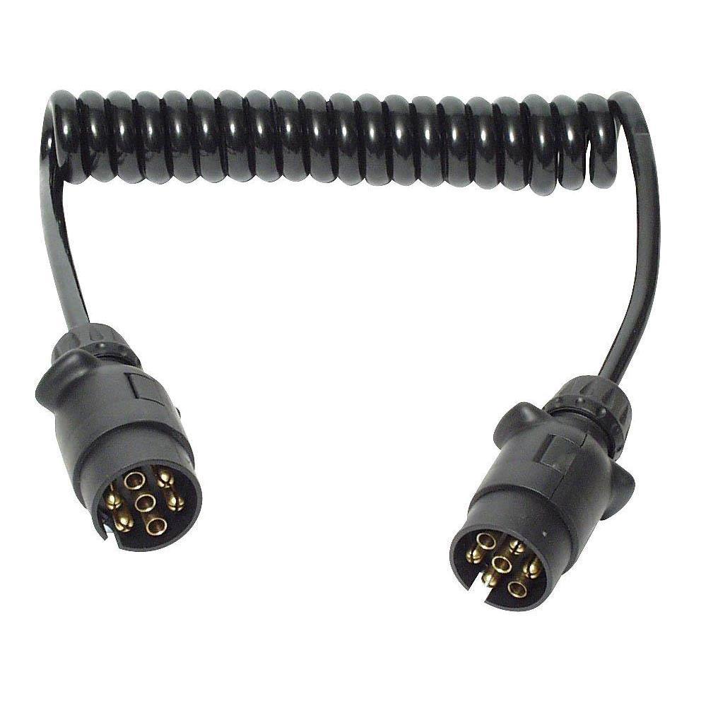 Spiralkabel 1,2m, 2x7-pol stikkpropp, 7-ledet 