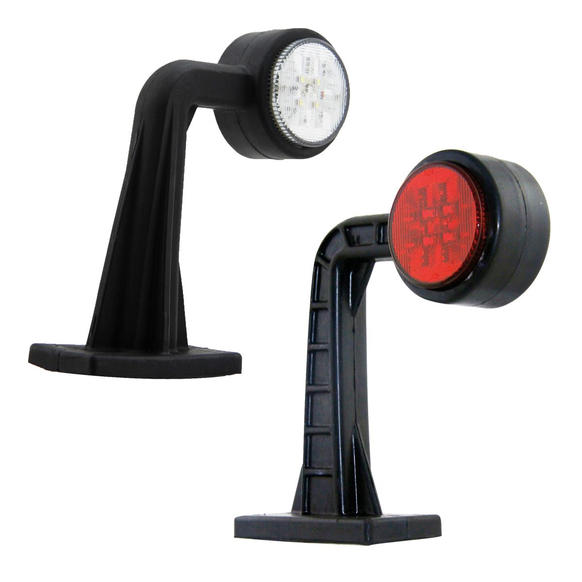 Markeringslykt hvit/rød LED lang 9-32V høyre 33cm kabel