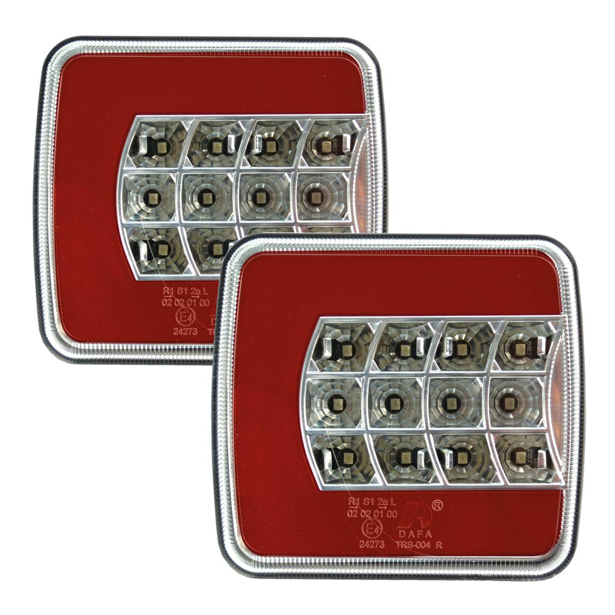 Lyktesett LED Glo-Trac 12V 2 stk. lyktr 150mm kabel pr. lykt 100x100x35mm