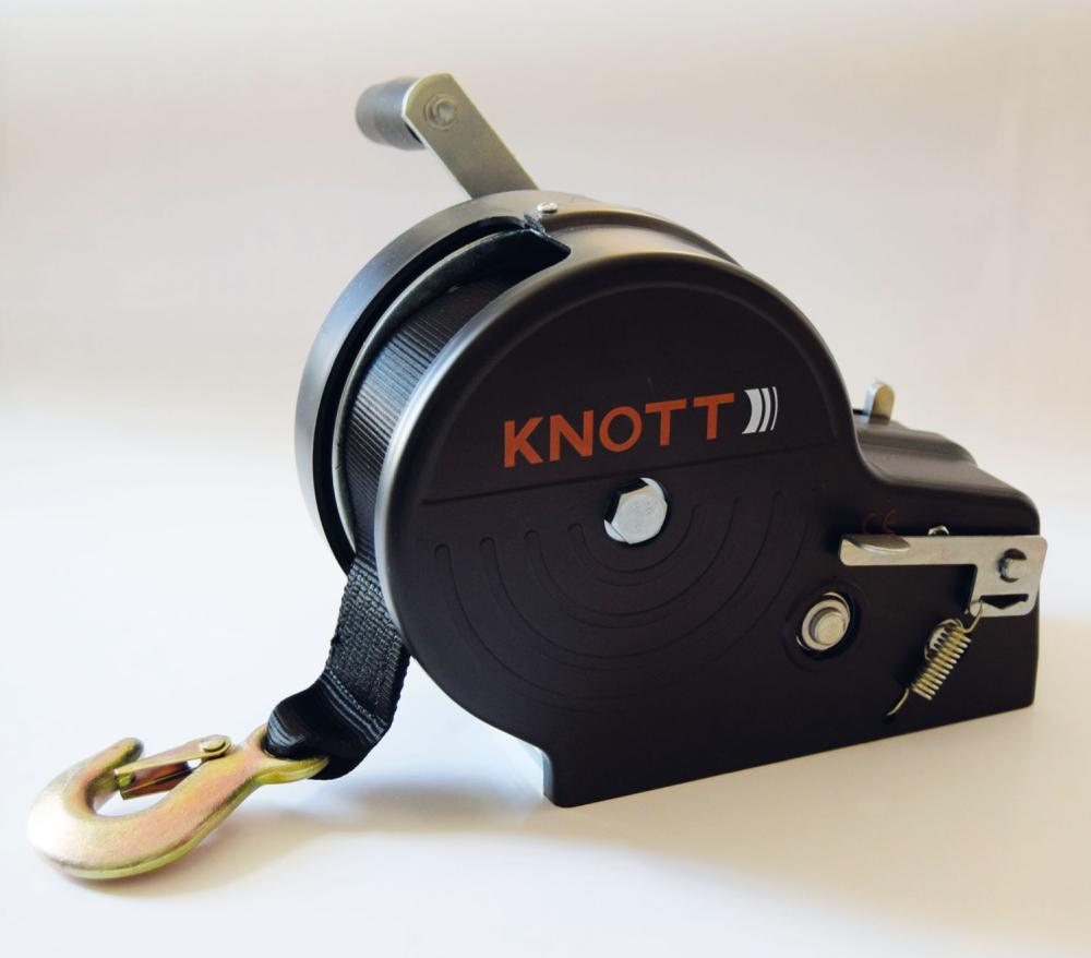 Trekkvinsj 1150Kg manuell Knott WAF1150 2-speed, med friløp, med bånd: 50mm x 7m